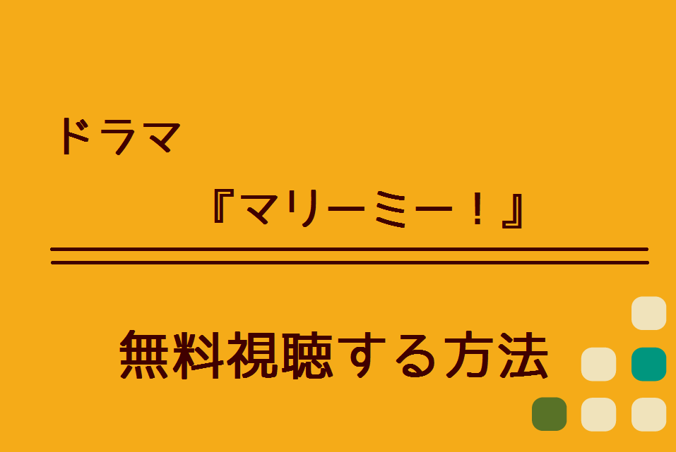 マリーミー 1話 最終回 の無料動画を視聴できる方法 Netflixやpandoraでも配信している ハリエットテレビ